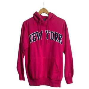 New York Hot Pink Hoodie Sweater